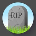 Headstone icon in cartoon style. Funeral ceremony symbol stock vector illustration.
