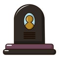 Headstone icon, cartoon style