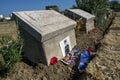 The headstone of 2251 Lance Cpl J.A.E. Harris, 2nd BN Australian Inf at Lone Pine Cemetery, Gallipoli, Turkey. Royalty Free Stock Photo