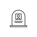 Headstone, tombstone line icon