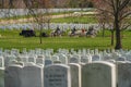 Arlington, USA: Headstones at the Arlington National Cemetery near Washington DC Royalty Free Stock Photo