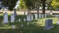 Headstones mark the final resting spot at a cemetery located at Antietam National Battlefield in Sharpsburg, Maryland, USA.