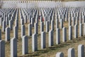 Headstones of soldiers at Abraham Lincoln National Cemetery