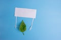 Heal the world - environment protection.leaf holding a banner Royalty Free Stock Photo