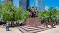 Heald Square Monument in Chicago - CHICAGO, USA - JUNE 11, 2019 Royalty Free Stock Photo