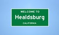 Healdsburg, California city limit sign. Town sign from the USA. Royalty Free Stock Photo