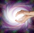 Healer with cleansing energy healing vortex Royalty Free Stock Photo