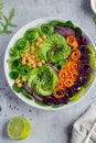 Healhty vegan rainbow lunch bowl