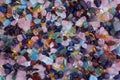 Healing Chakra Crystals Banner - Chakra colored tumbled healing stones. Crystal healing background Royalty Free Stock Photo