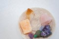 Healing crystals - Amethyst Point and cluster, clear quartz, Citrine, calcite, rose quartz