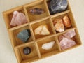 Healing crystals in box Royalty Free Stock Photo