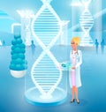 Healing Diseases with Editing DNA Vector Concept Royalty Free Stock Photo