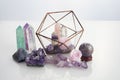 Healing gemstones crystals. Reiki, esoteric, relax and balance conept.