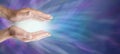 Healing hands and blue energy website banner