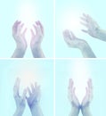 Healing hands in four different positions