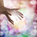 Healing hands and sparkling energy Royalty Free Stock Photo