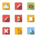 Healing icons set, flat style