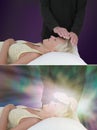 Healing session showing ethereal energy field Royalty Free Stock Photo