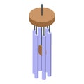 Healing wind chime icon isometric vector. Spiritual meditation arrangement Royalty Free Stock Photo