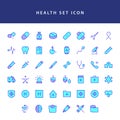 Healt icon set filled outline set