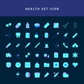 Healt icon set flat style design set