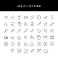 Healt icon set outline set
