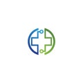 Healt tech logo template icon