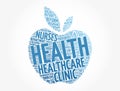 Health apple word cloud collage, concept background Royalty Free Stock Photo