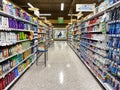 Health and beauty aisle of a Publix grocery store ready to be purchased by consumers Royalty Free Stock Photo