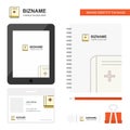 Health book Business Logo, Tab App, Diary PVC Employee Card and USB Brand Stationary Package Design Vector Template