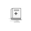 Health book Web Icon. Flat Line Filled Gray Icon Vector