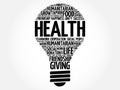 Health bulb word cloud Royalty Free Stock Photo