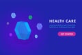 Health care abstract hexagon texture flat isometric vector illustration website template science medical icon innovation concept Royalty Free Stock Photo