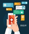 Health care app. Vector illustration