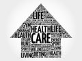 Health care arrrow word cloud