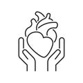 Health care cardiovascular system black line icon. Cardiology. Outline pictogram for web page, mobile app, promo.