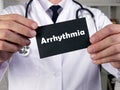 Health care concept about Arrhythmia with phrase on the piece of paper