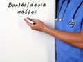 Health care concept about Burkholderia mallei with inscription on the piece of paper