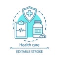 Health care concept icon. Healthcare, medicine. Therapeutic services. Medical insurance, examination, treatment idea