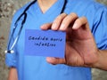 Health care concept meaning Candida auris infection with inscription on the piece of paper