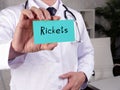 Health care concept meaning Rickets osteomalacia with phrase on the sheet Royalty Free Stock Photo