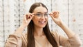 Portrait of beautiful young woman wearing spectacles Royalty Free Stock Photo