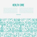 Health care concept with thin line icons