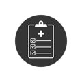 Health care diagnosis clipboard line icon design template.