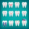 Health care flat style cartoon cute tooth character