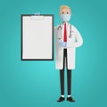 Health care health insurance concept. The doctor keeps the contract.