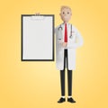 Health care health insurance concept. The doctor keeps the contract.