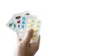 health care holding at drugstore Pack birth control pills pharm