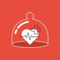 Health care icon, heart pulse, check up diagnostics Royalty Free Stock Photo