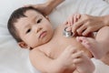 Health care little baby boy, Baby regular health check-up Royalty Free Stock Photo